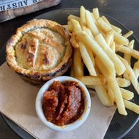 Vegan Lentil and Mushroom Pie at Cafe Maldon in Maldon