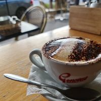 Almond milk cap at Cafe Maldon in Maldon