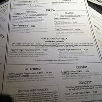 Vegan menu  at Pizza Express - Victoria St in South West London