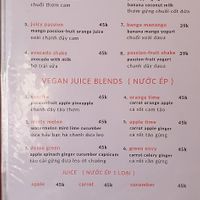 Menue at Cafe on Thu Wheels in Hue