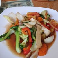 Sauteed vegetables at Cafe on Thu Wheels in Hue