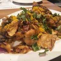 Samosa chaat at Kailash Parbat in Kowloon
