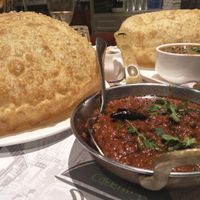 Veg curry and chole bhaturas at Kailash Parbat in Kowloon