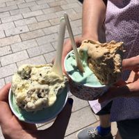 Vegan mint choc chip, Oreo and salted caramel flavour ice cream!  at Caffe Cream in Wallasey