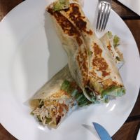 Burritos with tofu (delicious and well served) at Green Lovers in Santa Cruz