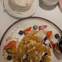 fruit and nut “french toast” - on a waffle to be vegan   at Namo Cafe Bistro in Calgary