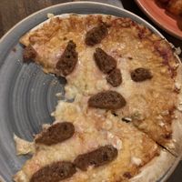 Plain Jane pizza with Beyond sausage added (ate one piece before I remembered to get a picture!)   at Alexander's Tavern in Baltimore