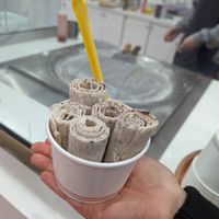 Coconut ice-cream with oreo at Cold Rolled Ice Cream Company in Los Angeles