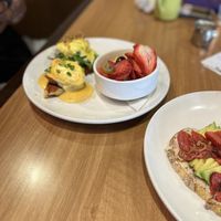 My bro had two types off Egg Benedict   at Megg's Cafe in Temple