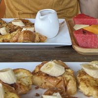 French Toast an fruit platter  at V Cafe in Da Lat
