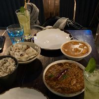 Veggie rice & mushroom chettinad (vegan & GF two closest dishes) & spiced mojito  at The Tiffin Truck in Cambridge