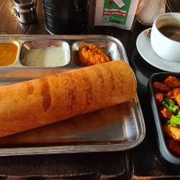 Masala dosa and garlic and ginger tofu 👌🏼 at The Tiffin Truck in Cambridge