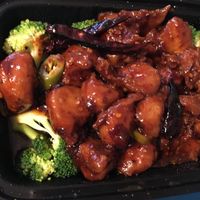 Soy Chicken pieces in orange sauce (spicy) at Happy Family - San Bernardino in San Bernardino