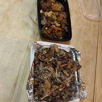 Kung pao chicken & crispy shiitake mushroomss #Veganuary at Happy Family - San Bernardino in San Bernardino