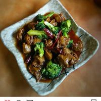 Orange peel soy protein chikn at Happy Family - San Bernardino in San Bernardino