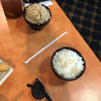 white rice and brown rice bowls (perfectly sticky) at Happy Family - San Bernardino in San Bernardino