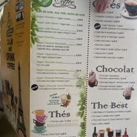 Coffee options s  at Coffee Crepes in Paris