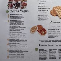 Sweet crepes - savoury options were on otherside   at Coffee Crepes in Paris
