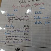 Menu at Coffee Crepes in Paris