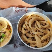 Veggie dumplings and 🍜 at Gu's Dumplings in Atlanta