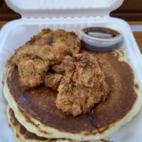 Pancakes and fried Chick’un at Fern Cafe and Bakery in Victoria