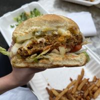 cheeseburger  at Fern Cafe and Bakery in Victoria