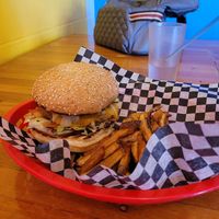 Cheeseburger at Fern Cafe and Bakery in Victoria