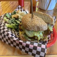 “Honey” mustard chickun burger   at Fern Cafe and Bakery in Victoria