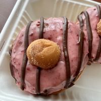 Raspberry Chocolate Doughnut  at Fern Cafe and Bakery in Victoria