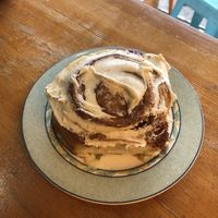 Amazing cinnamon bun  at Fern Cafe and Bakery in Victoria