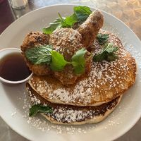 Fried chick’n & pancakes with chipotle maple syrup  #Veganuary at Fern Cafe and Bakery in Victoria