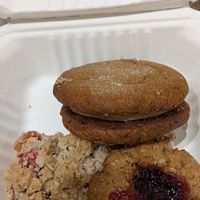 Berry crumble, biscoff cookie-sammie, PB&J cookie at Fern Cafe and Bakery in Victoria