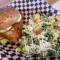 Buffalo burger  at Fern Cafe and Bakery in Victoria