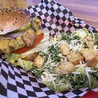 Honey mustard burger   at Fern Cafe and Bakery in Victoria