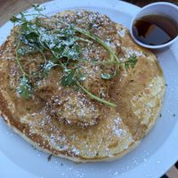Pancake stack w/ fried chicken~*  at Fern Cafe and Bakery in Victoria