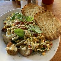 Western scramble with sourdough toast 💜  at Fern Cafe and Bakery in Victoria