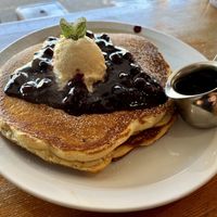 “buttermilk” pancakes — wonderful!  at Fern Cafe and Bakery in Victoria