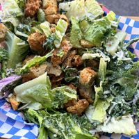 Caesar salad with seitan chik’n  at Fern Cafe and Bakery in Victoria