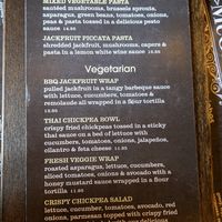 Menu at McGarity's Saloon No 61 in Jefferson