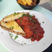 Moroccan meatballs and sourdough at The Den Restaurant in Hereford