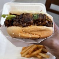 vegan cheesesteak burger *recommend*  at Vurger Guyz in Los Angeles