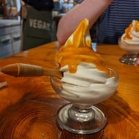 Ice cream with mango sauce at Ramuna in Nara
