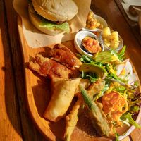 Hamburger plate - tasty! at Ramuna in Nara