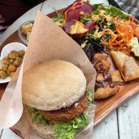 Burger set meal  at Ramuna in Nara