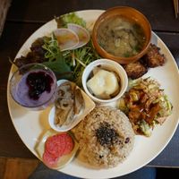 Brown rice set at Ramuna in Nara