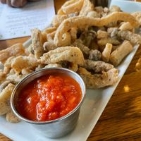 Vegan Calamari made with oyster mushrooms at Irregardless Cafe in Raleigh