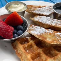Vegan Belgian waffles at Irregardless Cafe in Raleigh