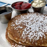 Vegan pancakes  at Irregardless Cafe in Raleigh