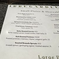 Menu Shot   at Irregardless Cafe in Raleigh