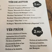 menu at La Vaca Atada in Cadiz